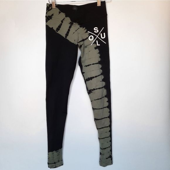 SoulCycle Black Tie Dye Leggings Size Small - Picture 3 of 13